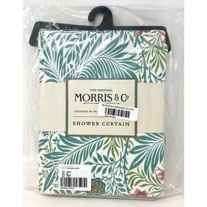 William Morris & Co Shower Curtain Fabric 72x72” Floral Larkspur Teal Pink Blue